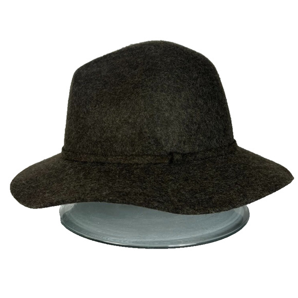 J Crew Hat Womens Brown M/L Medium Large Classic Fedora Wool Heather - Picture 1 of 11